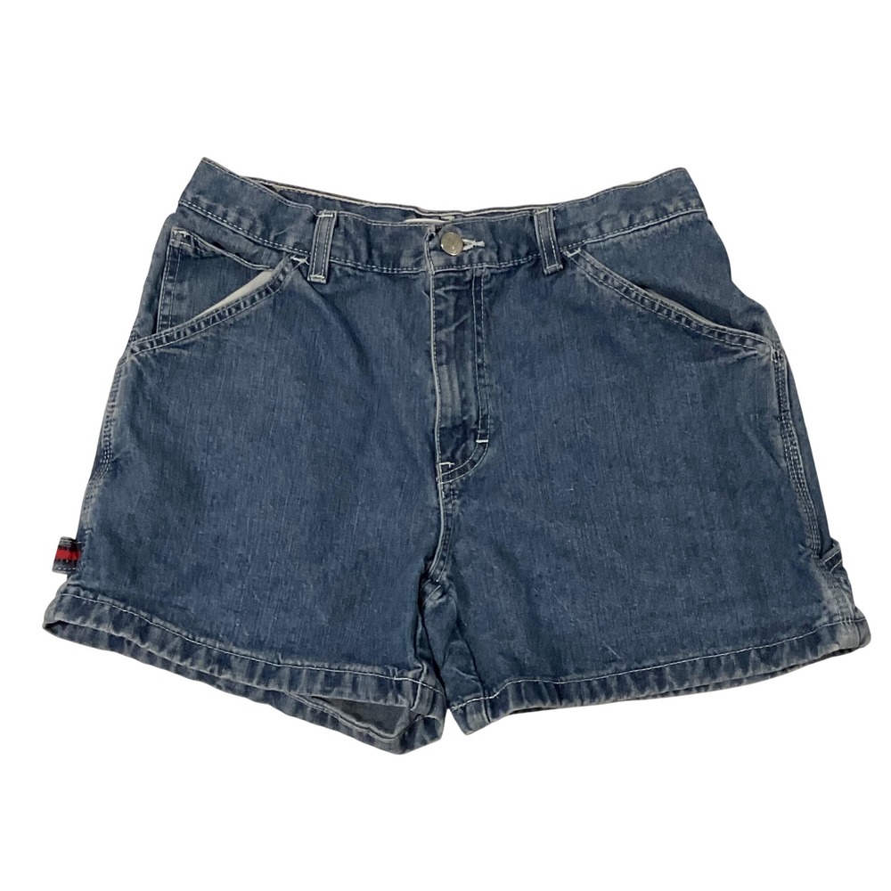 Tommy Hilfiger Vintage retro women's cargo carpenter jean shorts Y2K 90's size 6